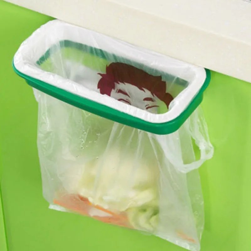 Trash Garbage Bag Rack Attach Holder Over Cabinet Cupboard Door Kitchen Bathroom A Storage Bucket Accessories