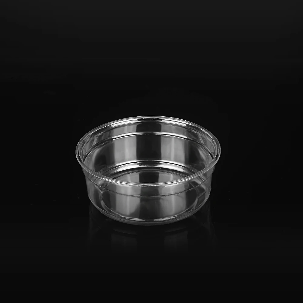 
8oz 250ml Disposable Plastic PET Material Food Deli Container With Clear Deli Cup Flat Lid And Dome Lid 