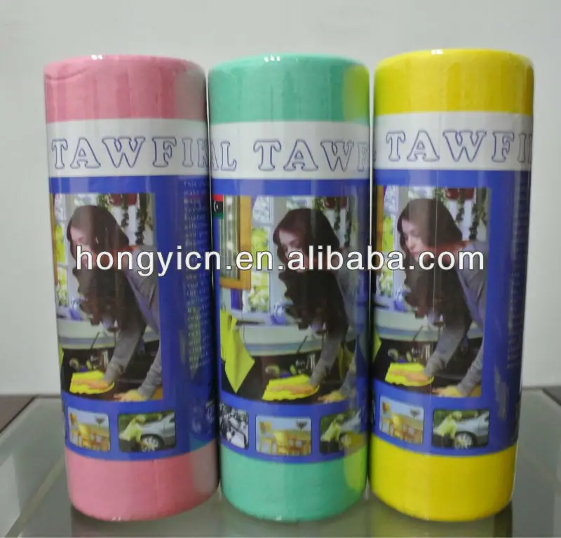 Viscose/polyester super absorbent needle punched nonwoven perforated tear-off all purpose cleaning cloth rolls