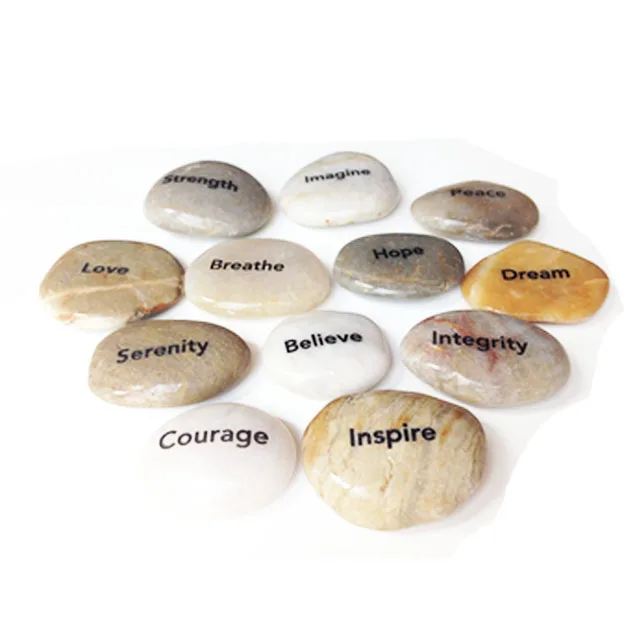 wholesale custom courage inspirational Engraving word stones for gifts