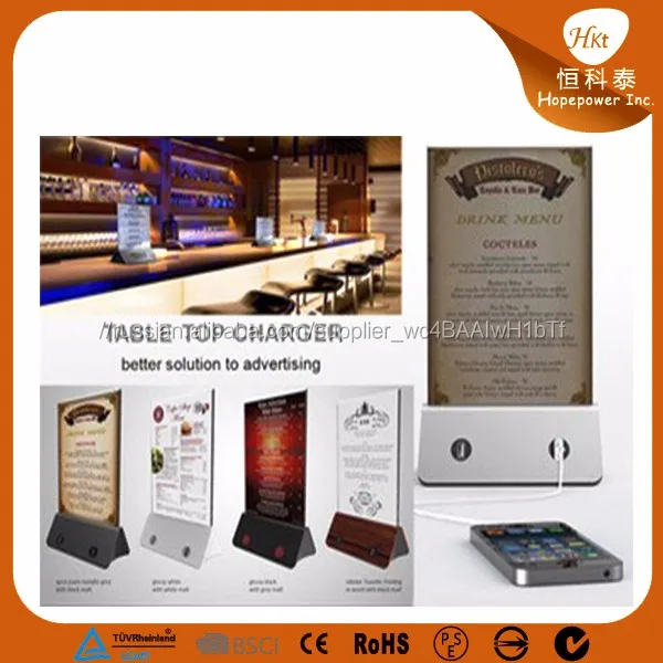 Table napkin power bank, menu napkin holder power banks for restaurant, cafe, bar shop