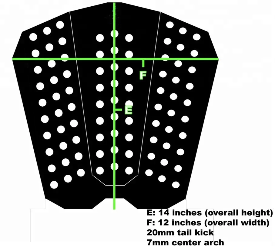 Tail pad 3m back glue high quality OEM logo color sup traction foot pads surf front pad