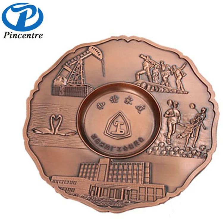 Custom Made 3D Casting Antiquate Embossed Metal Award Souvenir Plate