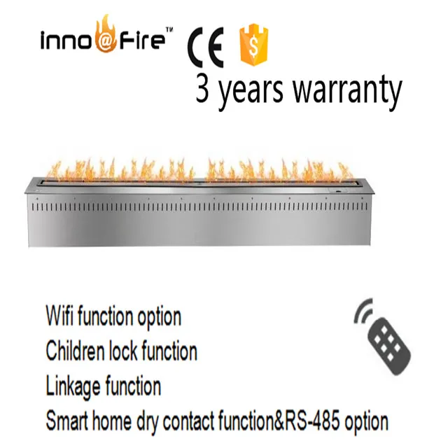 Inno fire 60 дюймов умный камин из нержавеющей стали с дистанционным управлением, био этанол, внутренняя стена