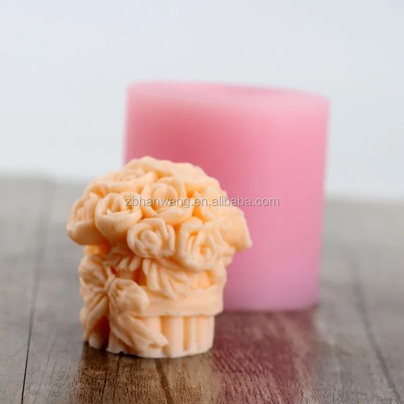 H0126 Handmade Silicone Mould 3D Roses Candle Mold