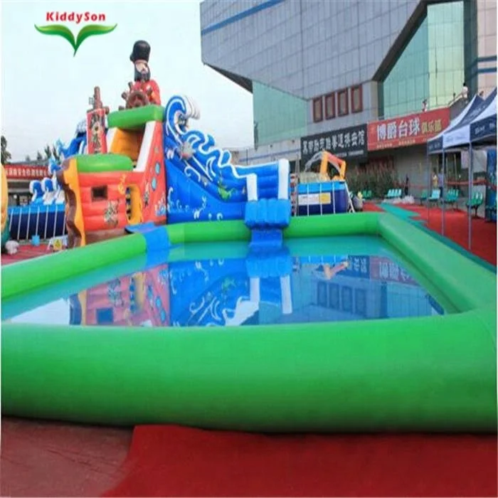 inflatable equipment of swimming pool and water slide for kids and adult play in the water park or home