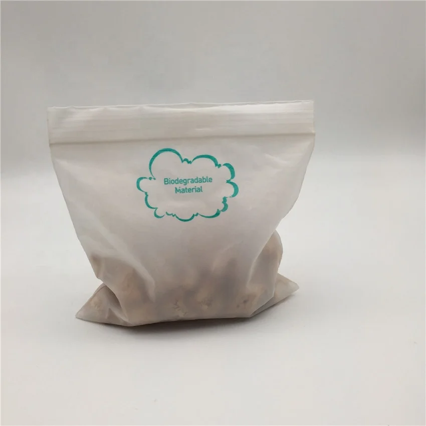 YURUI 100% Biodegradable  PLA Reusable  bags grip seal zip bag