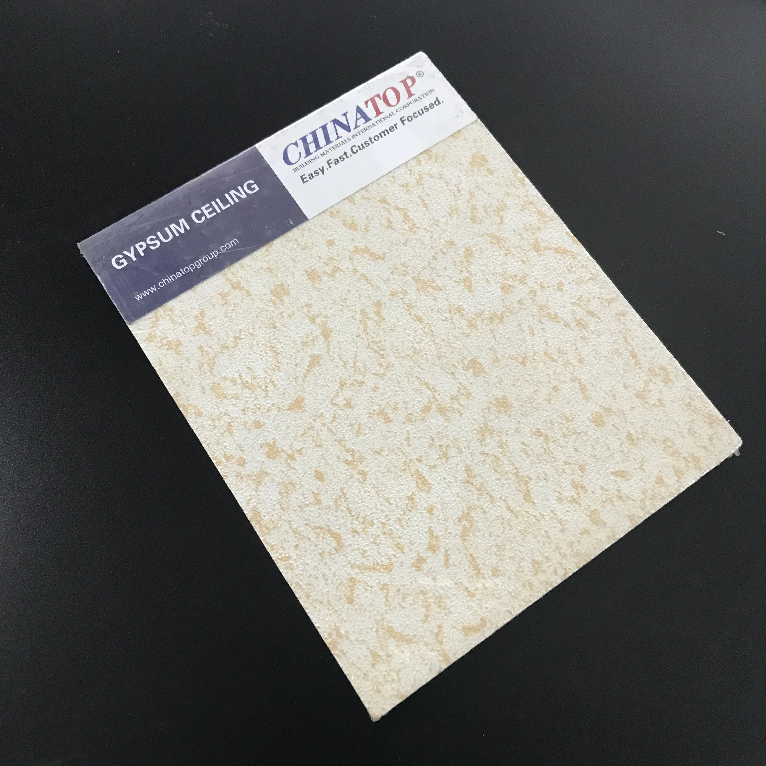 Гипсовая потолочная плитка, ПВХ лицо, alu, фольга сзади, кромка с лентой