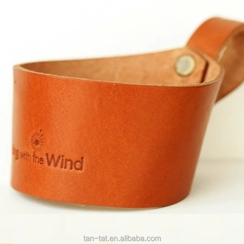 Organic Real Leather Mason Jar Holder Coffee Cup Sleeve