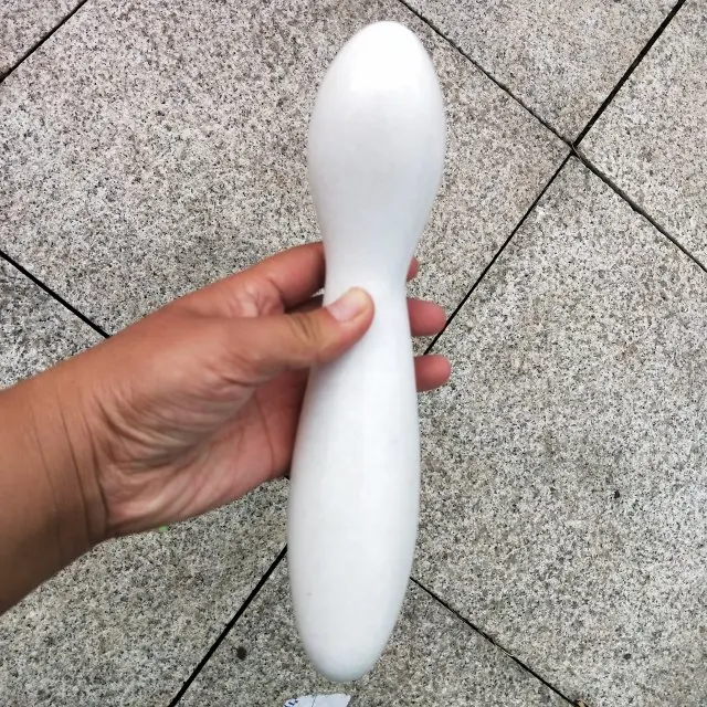 New natural Smooth White Marble Jade Dildo Vibrator Crystal Massage Wands For Healing