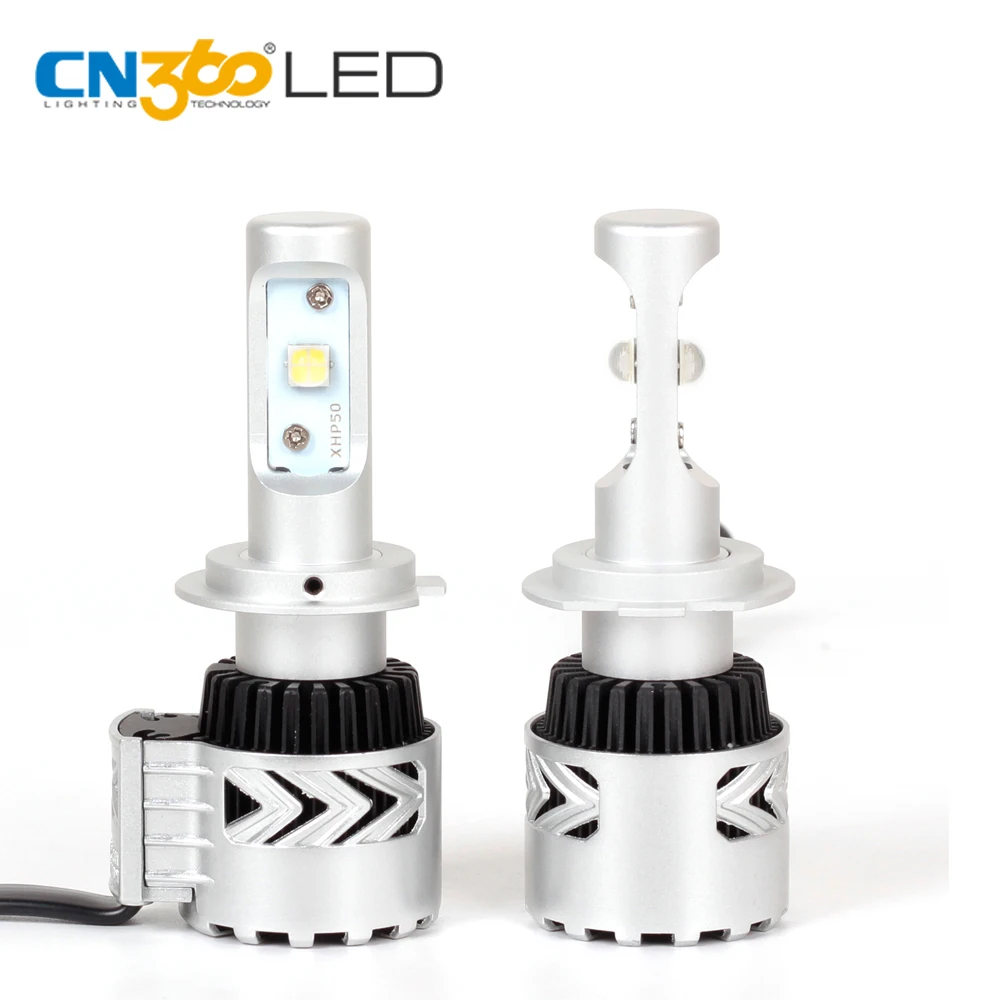 Белый 6000 К XHP50 12 В Авто светодиодные фары Conversion Kit H1 H7 9005