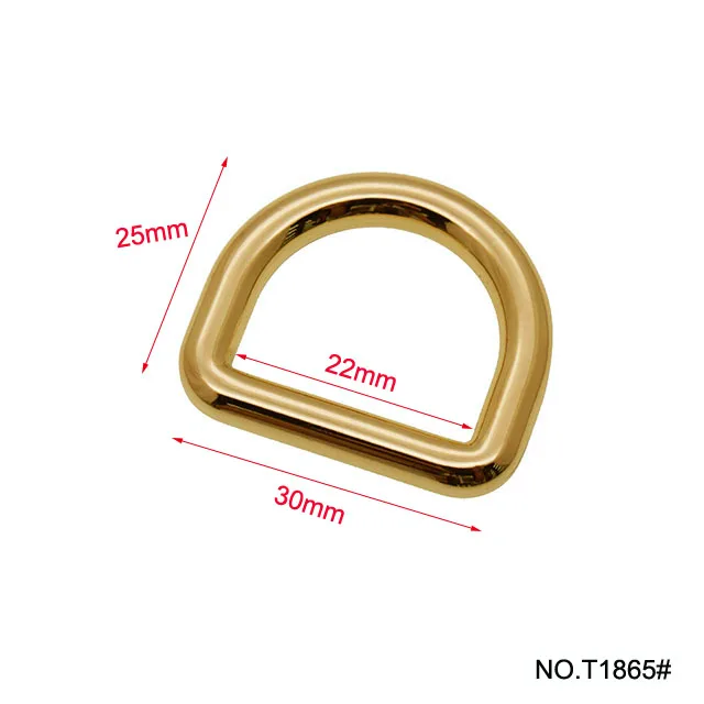 The Factory Custom 21MM Gold Metal D Ring Buckle Equipment Accessories for Handbag or Clothes