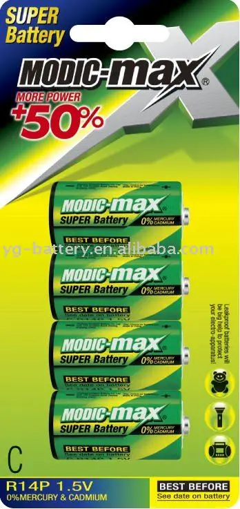 Zinc Carbon Battery  SUPER HEAVY DUTY R14 C SIZE