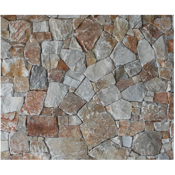 background stone wall, dry stack stone fireplace, flagstone backsplash