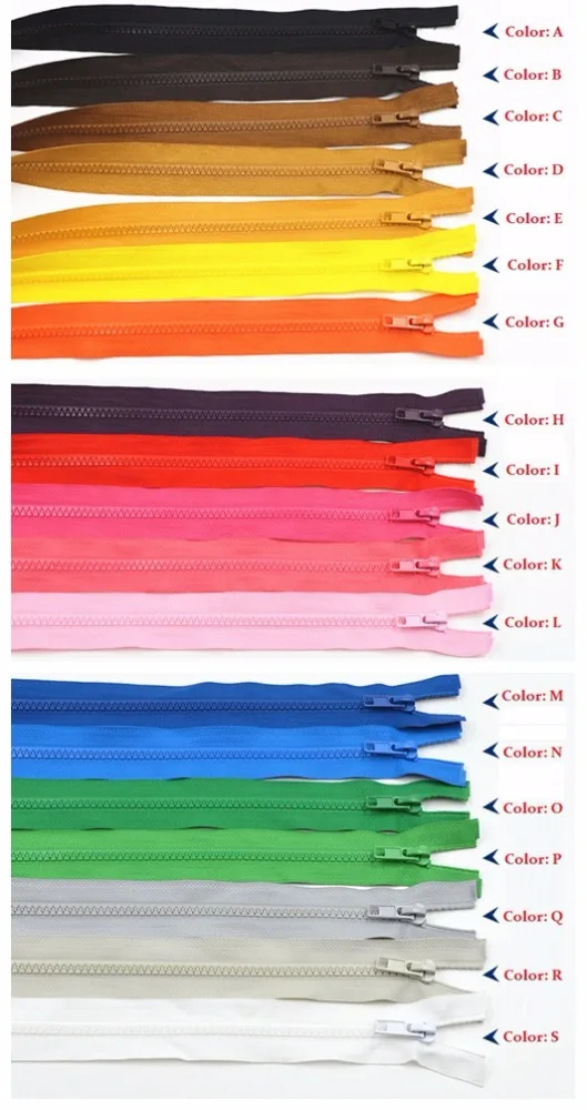 No 5  Open End zipper for Sewing Garments Long coat Down Jacket Resin Zipper