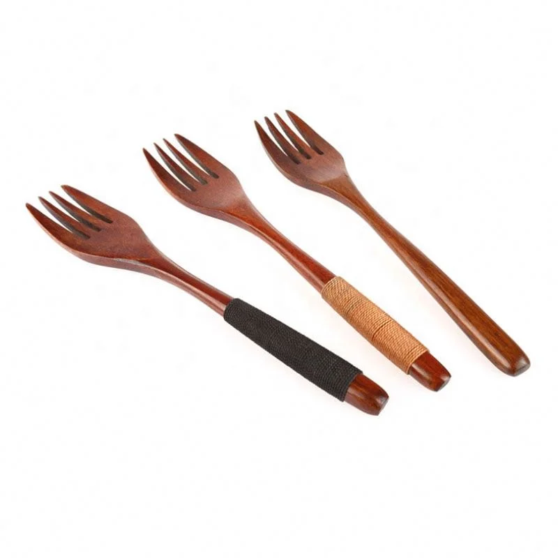 
Eco-friendly Japanese Wood Salad Dinner Fork Tableware Dinnerware For Kids Adult Eating Cooking 