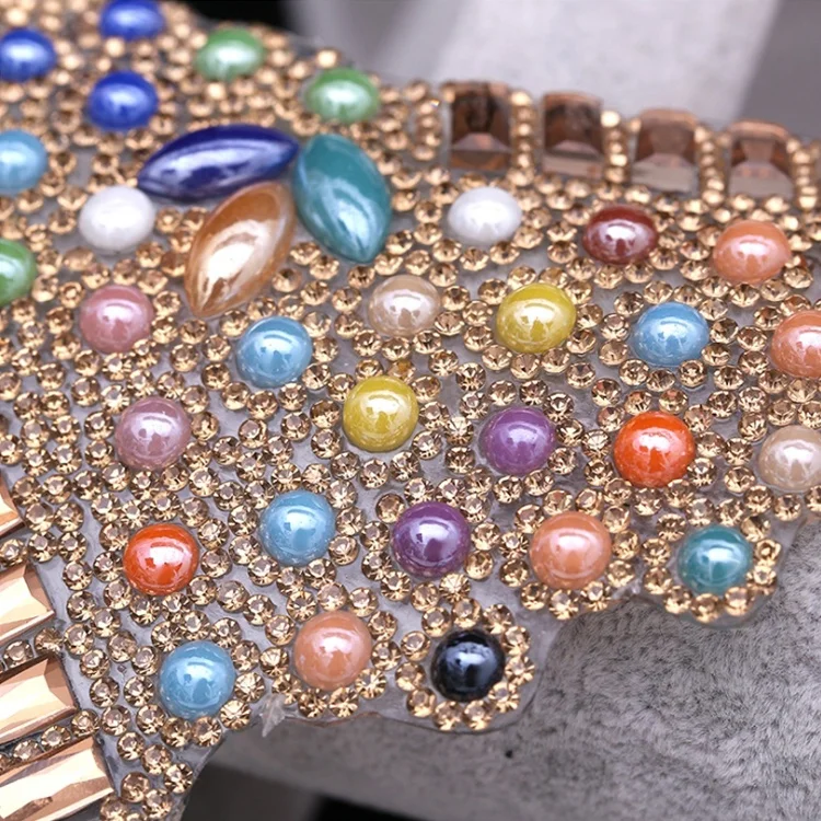 
Wedding Necklace AppliquesTemplate Material Custom Rhinestone Transfer 