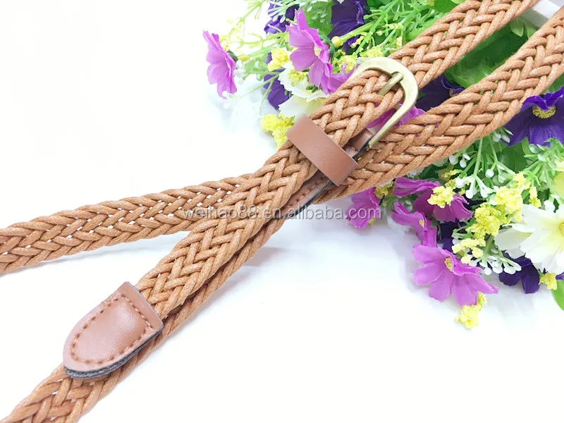 
Brown Braided Wax Cord Belt eladies fashion casual woven belt ,decorative rope belt 