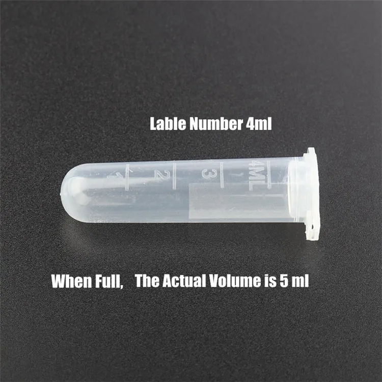 Disposable Plastic 300PCS/Bag Micro Centrifuge Tube 5ml with Lid