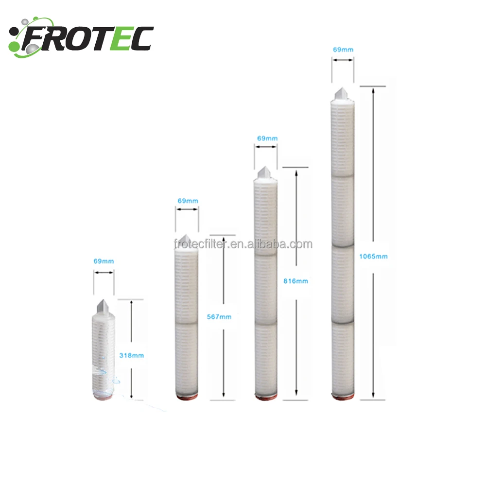 High Quality 0.2 0.45 0.65 Micron Pleated Membrane Filter Cartridge