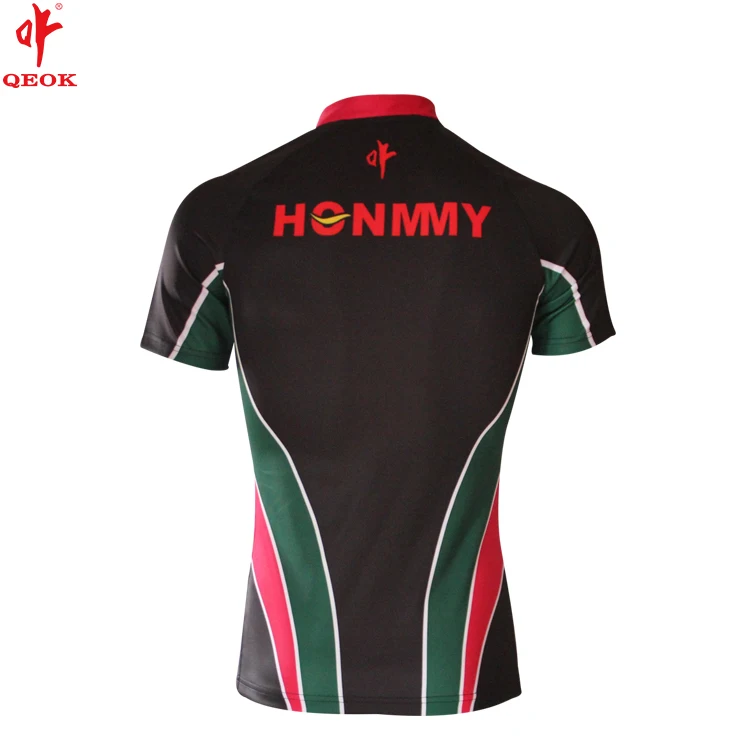 Sublimation uniforms,Rugby t shirt,Black jersey football and short pants
