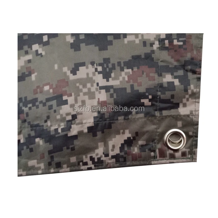 High quality Polyester coated PVC military camouflage raincoat