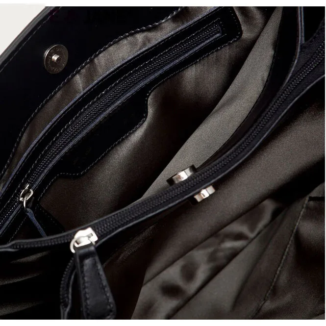 2016 OEM ladies leather bags handbag women tote bag shoulder bag manufacturer china with zippers