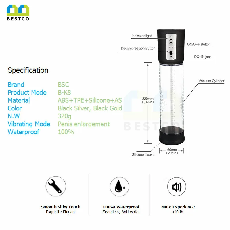 Sex Toy Penis Pump Increase Your Size Penis Enlargement Pump for Man
