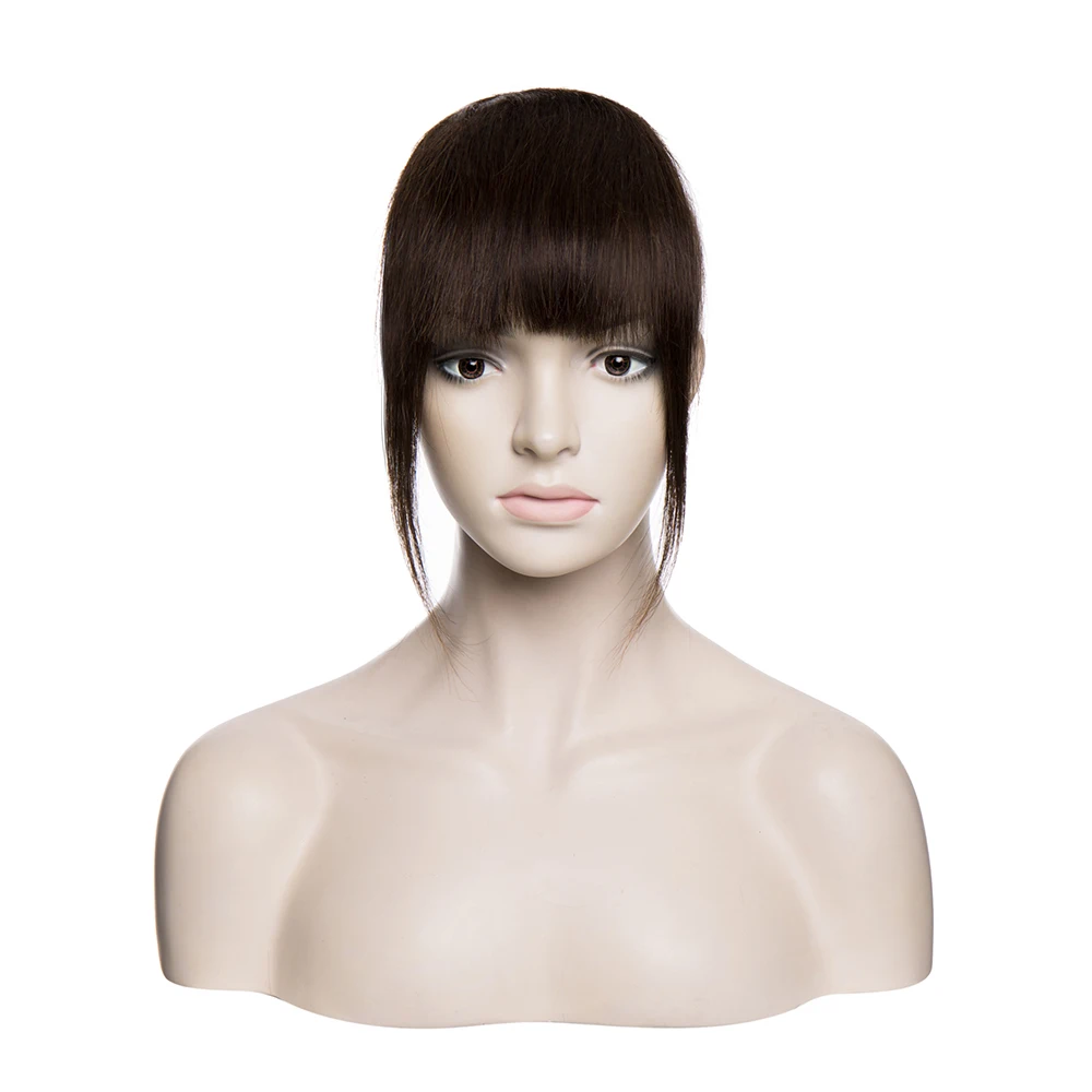 Good volume Human Hair Fringe 100% Virgin Brazilian hair clip in bang cute hairpieces for women