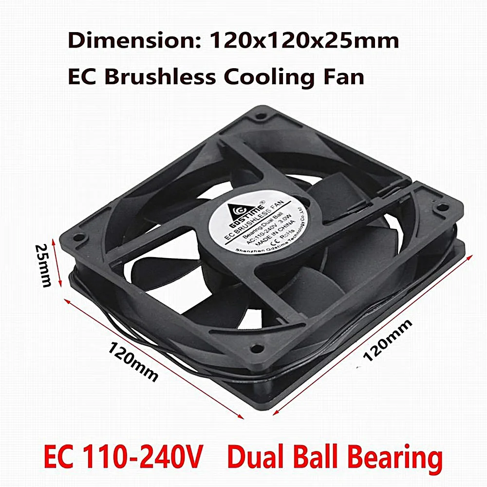 Gdstime 2500RPM AC Cooling Axial Fan 120mm 12025 115V 220V 230V 240V Volt 5 inch High Speed