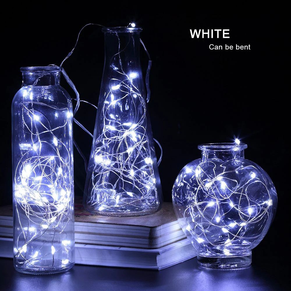 Custom made high quality CR2032 button battery operated flexible mini copper wire LED fairy string strip lights