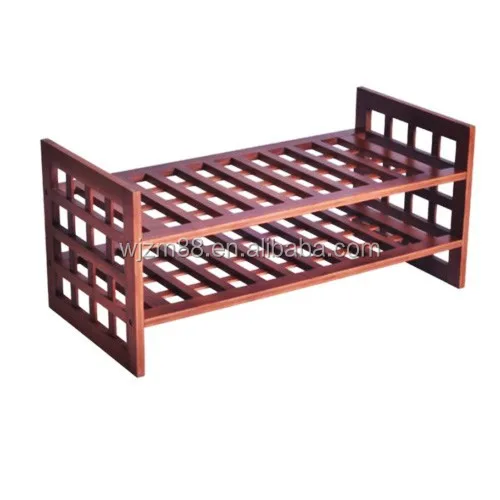 
2 tier bamboo shoe racks, stackable shoe shelf wholesale 