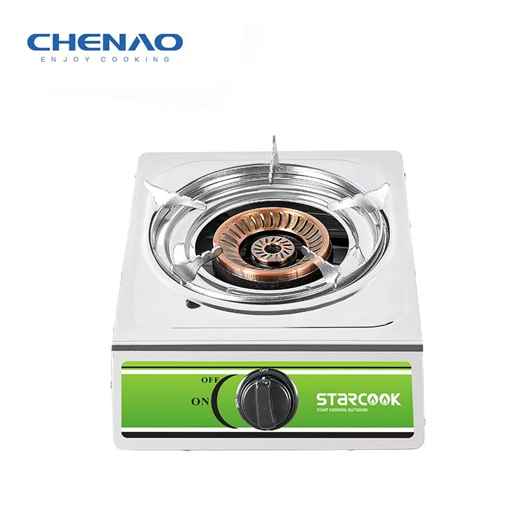 Single burner Stainless Steel Gas Stove Kitchen Cooktop Range Gas Cookers With Battery Ignition