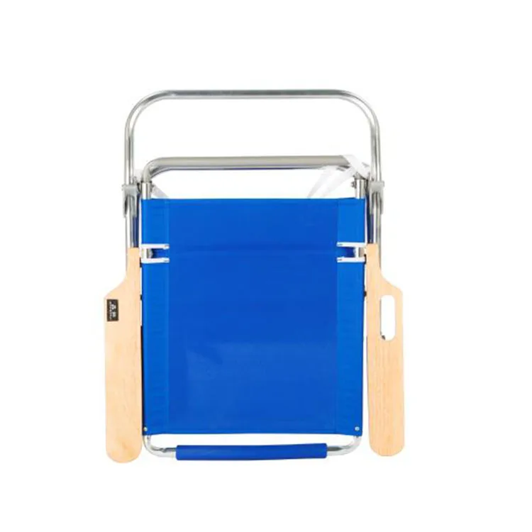 Aluminium Folding chair Outdoor canopy  with Wooden Armrest and Zippered Storage Pouch