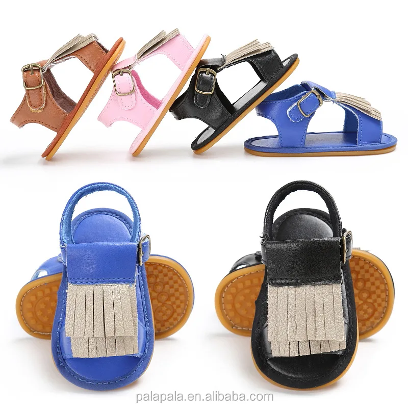 Красивые сандалии для девочек и мальчиков 2017 детская обувь кожаные мокасины с твердой резиновой подошвой