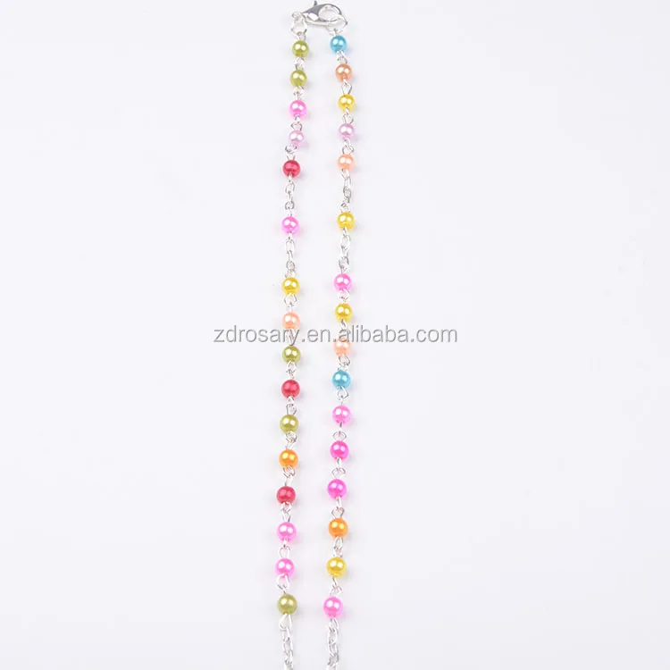 Religious Promotional Gift 4MM Beads with Lobster Clasp Catholic Mini Pope Rosary Packed by Glass Wishing Bottle