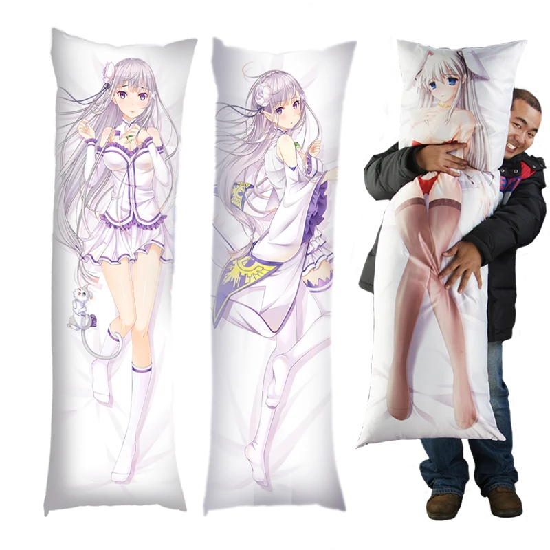 cushion pillow anime character huggable Re:Zero Emilia body pillow cover