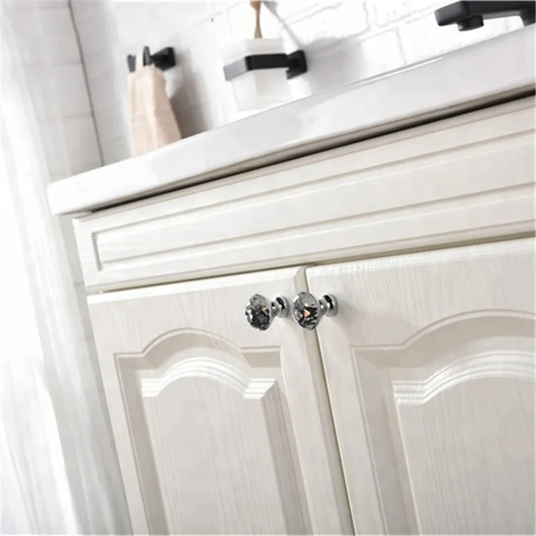 Luxury Gold Czech Crystal Round Cabinet Door Knobs and Handles Furnitures Cupboard Wardrobe Drawer Pull Handle