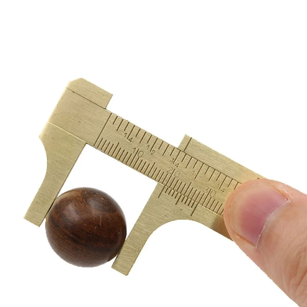 80mm 120mm Portable Mini Slide Solid Copper Brass Pocket Double Scale Outside Measuring Ruler Gauge Vernier Caliper