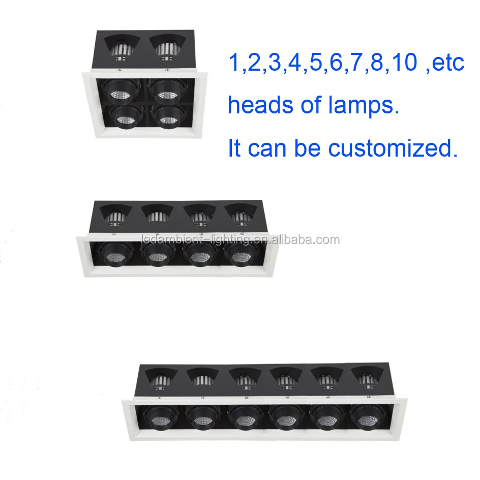 LED multiple square Wall Washer Light spot adjustable downlight ar111 4x12w for clothing shop