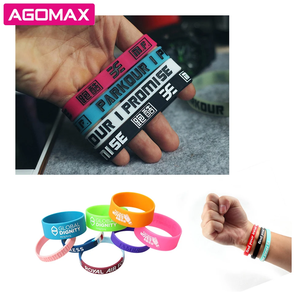 Personalized Logo Printed Cheap Custom Silicone Bracelet