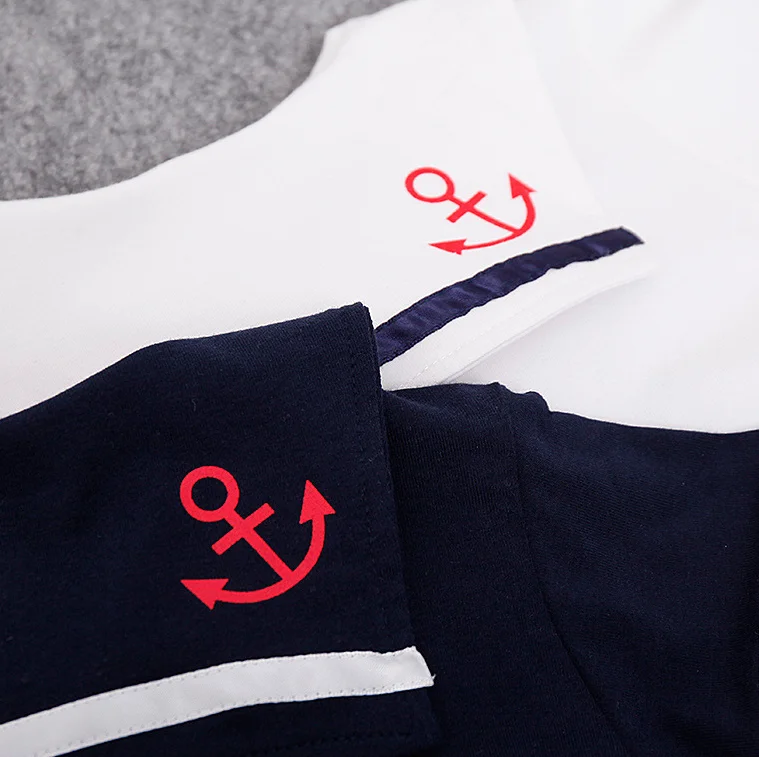 Summer short sleeve clothes Newborn Baby Sailor Romper Navy Suit Grow Outfit