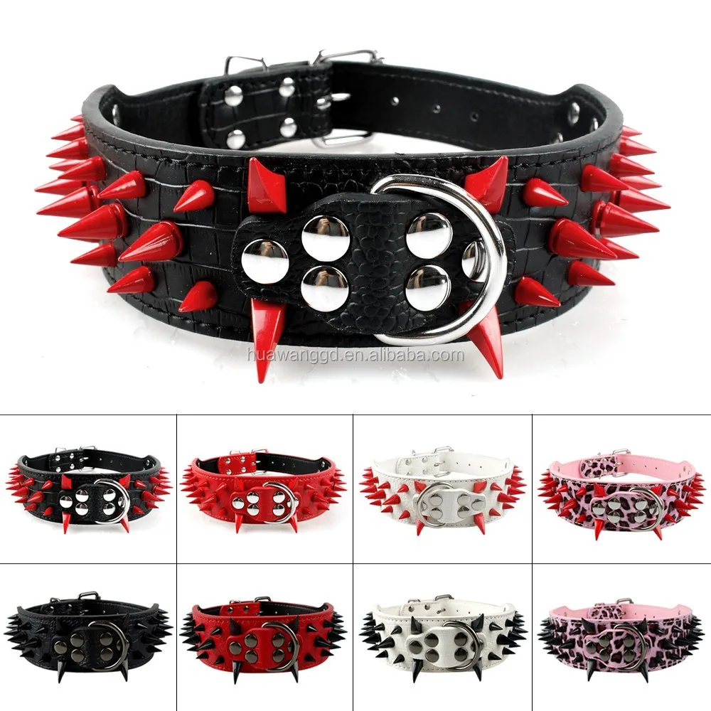 China Pet collar Supplies 2 Inch Spike Dog Collars For Large Dog Spiked Collar