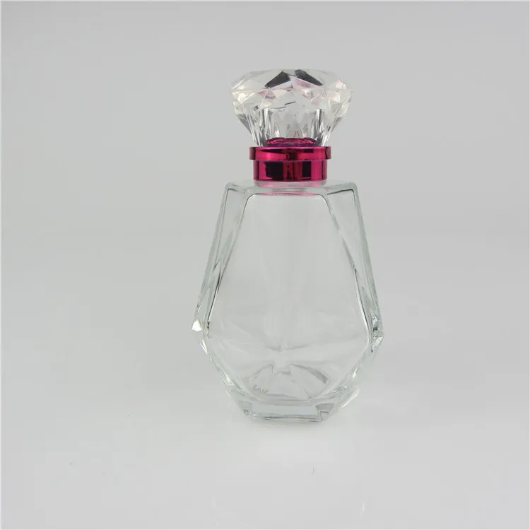 Hot sell 100ml handmade arabic perfume bottles clear glass scent bottle