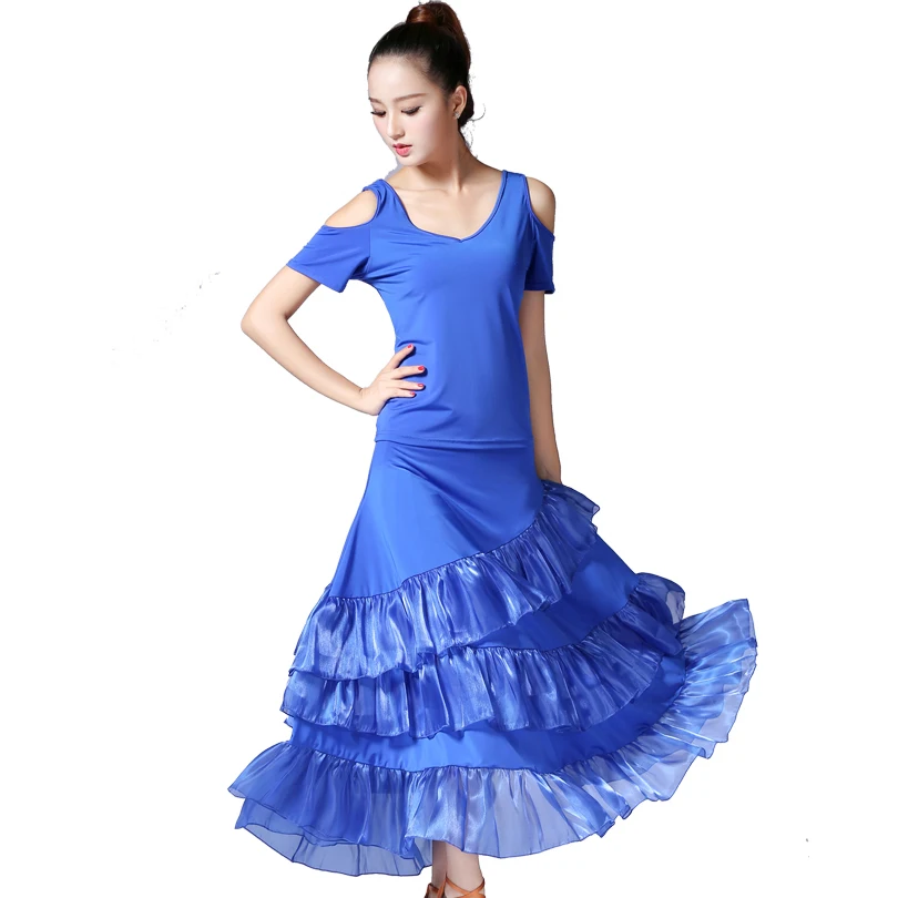 Standard Ballroom Dance Stage Competition Practice Ballroom Dance Costumes for Women Waltz Dance Tango Standard Tops & Skirt
