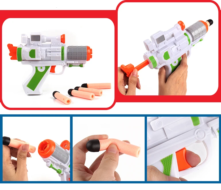 New design super cool kids favorite safety plastic bbs guns air soft with 4 soft bullets