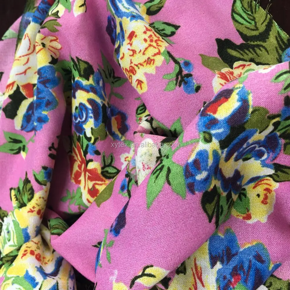 Support custom floral printed pattern viscose fabric manufacturer