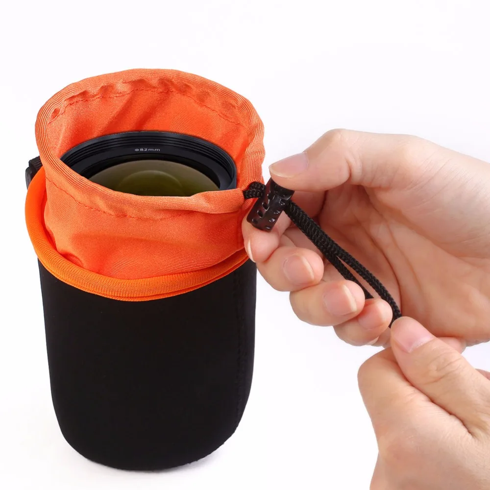 
4 Pack Lens Soft Neoprene Shockproof Protective Camera Lens Bag For DSLR Digital Camera Lens 