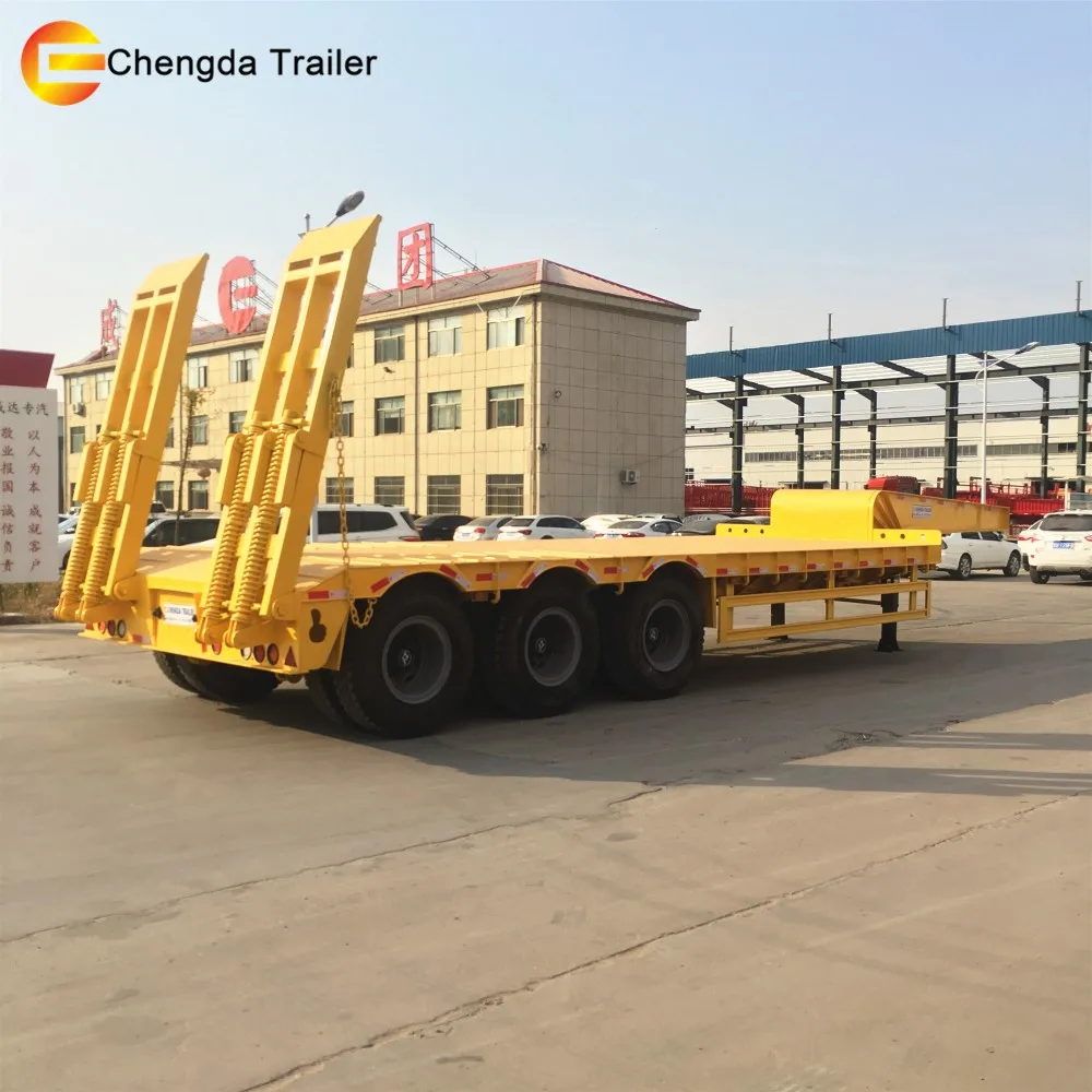 60 Ton Lowboy Trailers 3 axle Front Loading Low bed Loader Trailer For Sale