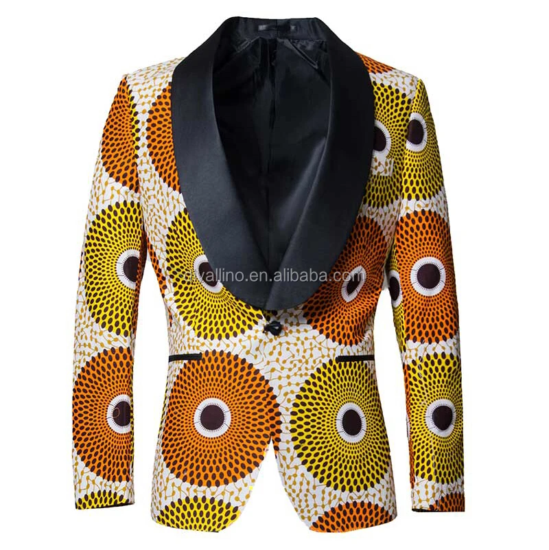
2020 New Arrival !!! Direct Factory of Classical Shawl Lapel Wax Print Blazer with Lowest Wholesale Prices 